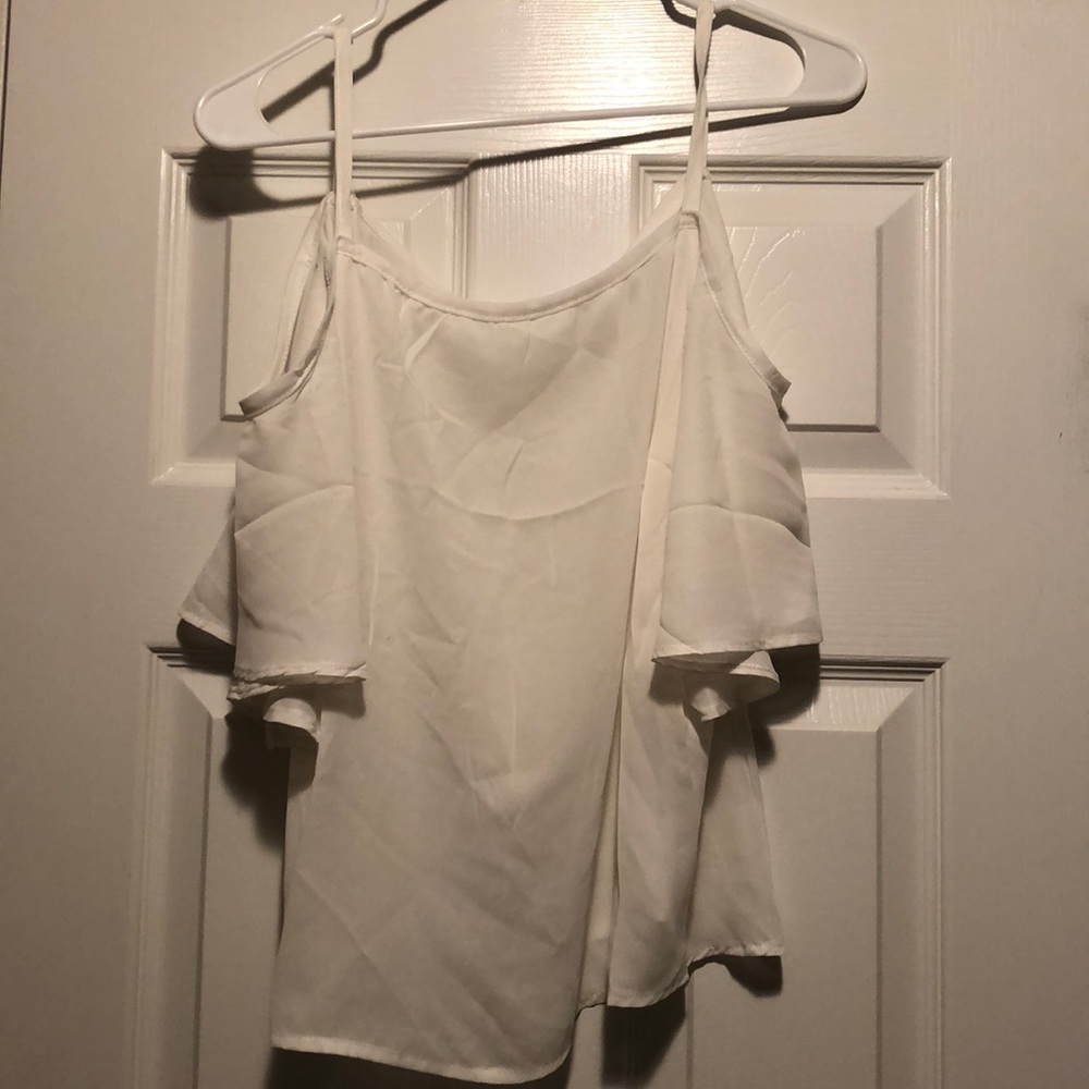 Sheer cold shoulder crop